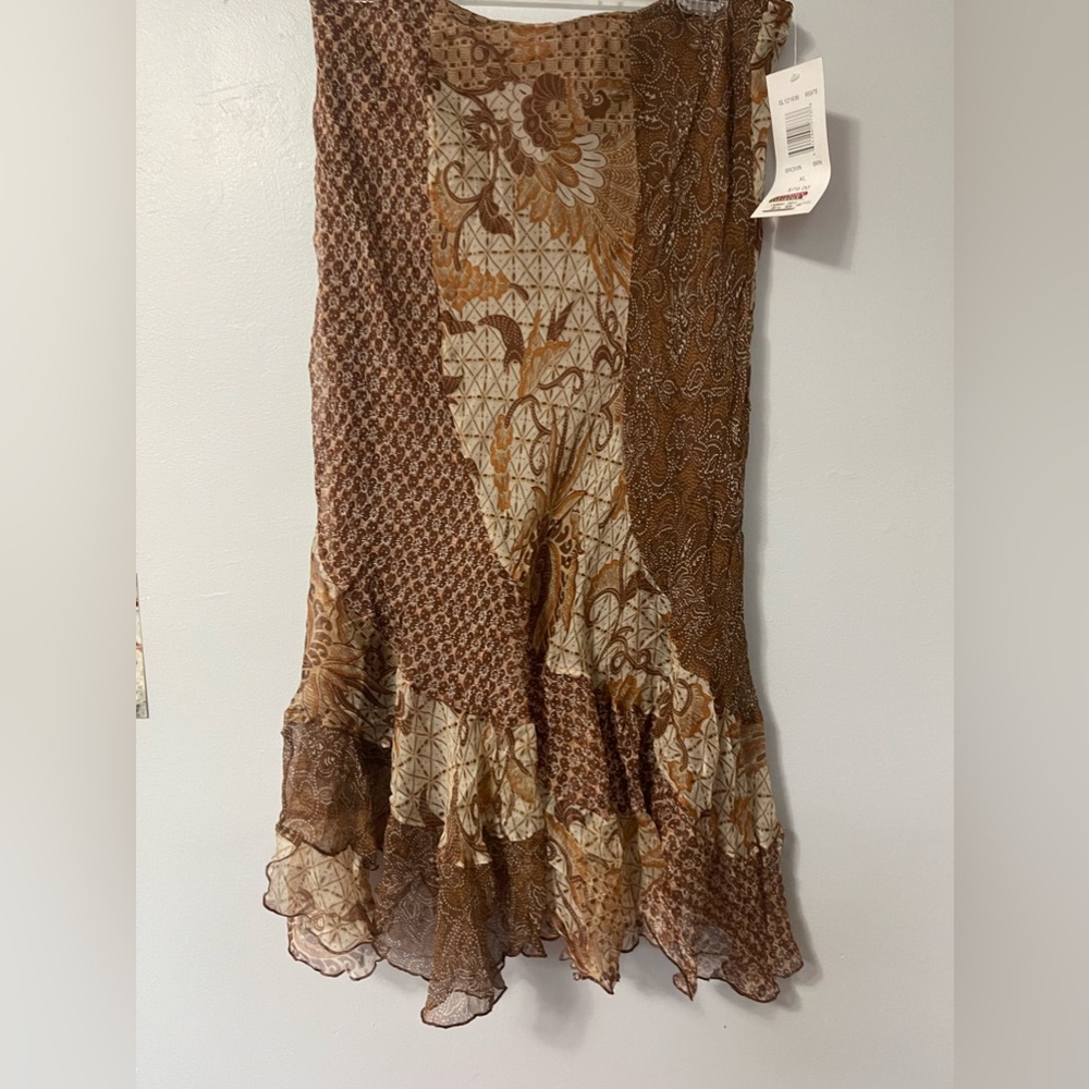 Woman’s long patterned skirt